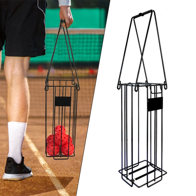 

Pickleball & Tennis Hoppers Basket Pickleball Retriever Holder with Handle Collector Saver for Pickleball Ball Pickup Easy Carry