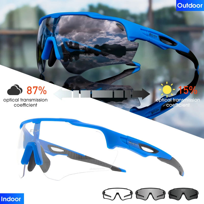 

SCVCN Professional Photochromic Sunglasses MTB Cycling Glasses Bicycle UV400 Cycle Eyewear Bike Goggles Men Women