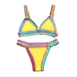 Bikini Sexy de neopreno para mujer, traje de baño de dos piezas, ropa de playa para Surf, brasileño