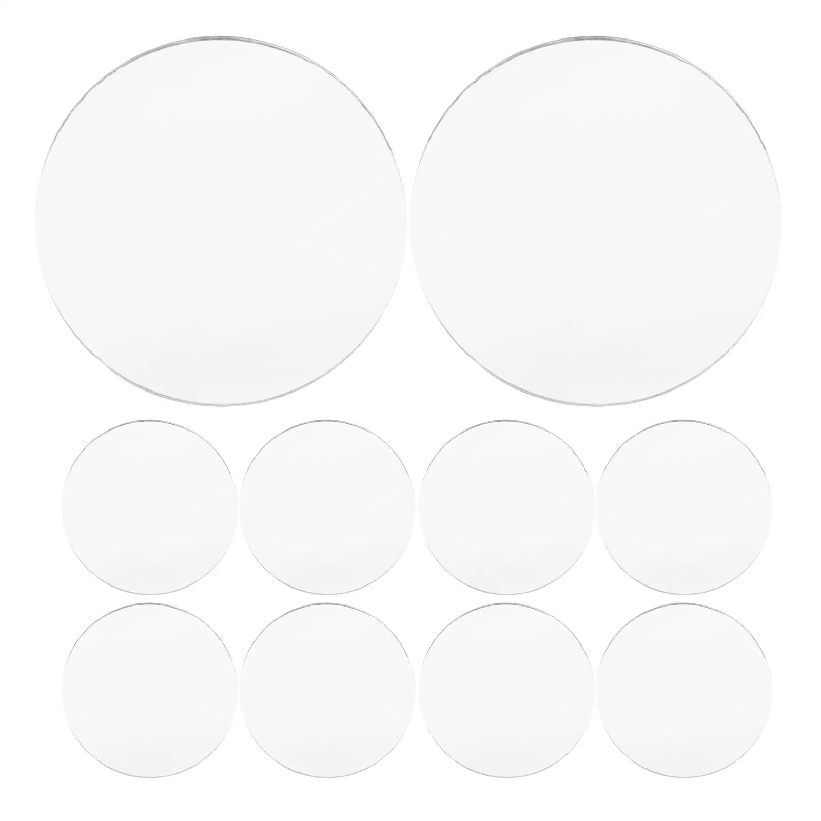 

10 Pcs Round Lens Mini Mirror Diy Crafts Makeup Kids Compact Desktop Mirrors for