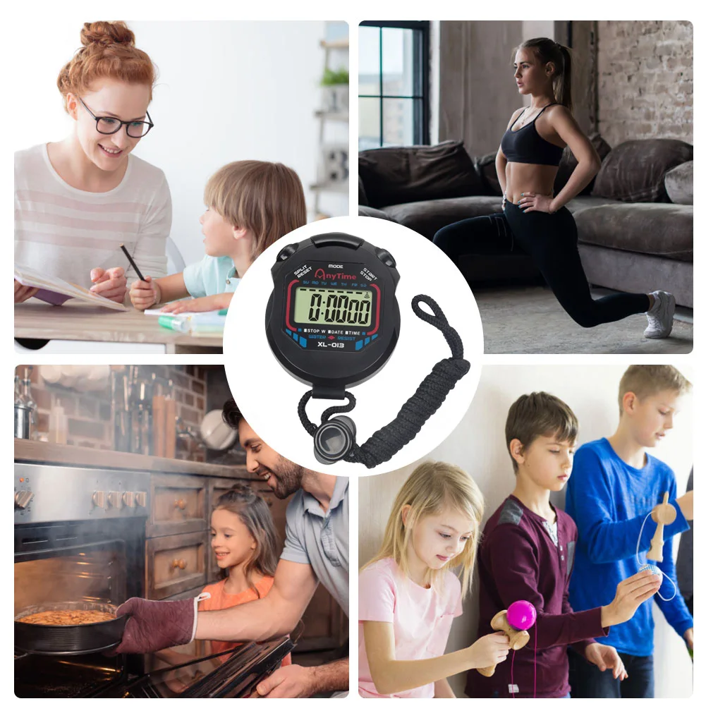 

Digital Stopwatch Timer LCD Electronic Sport Timer with Lanyard Kitchen Stopwatch for Swimming Running Sports Training