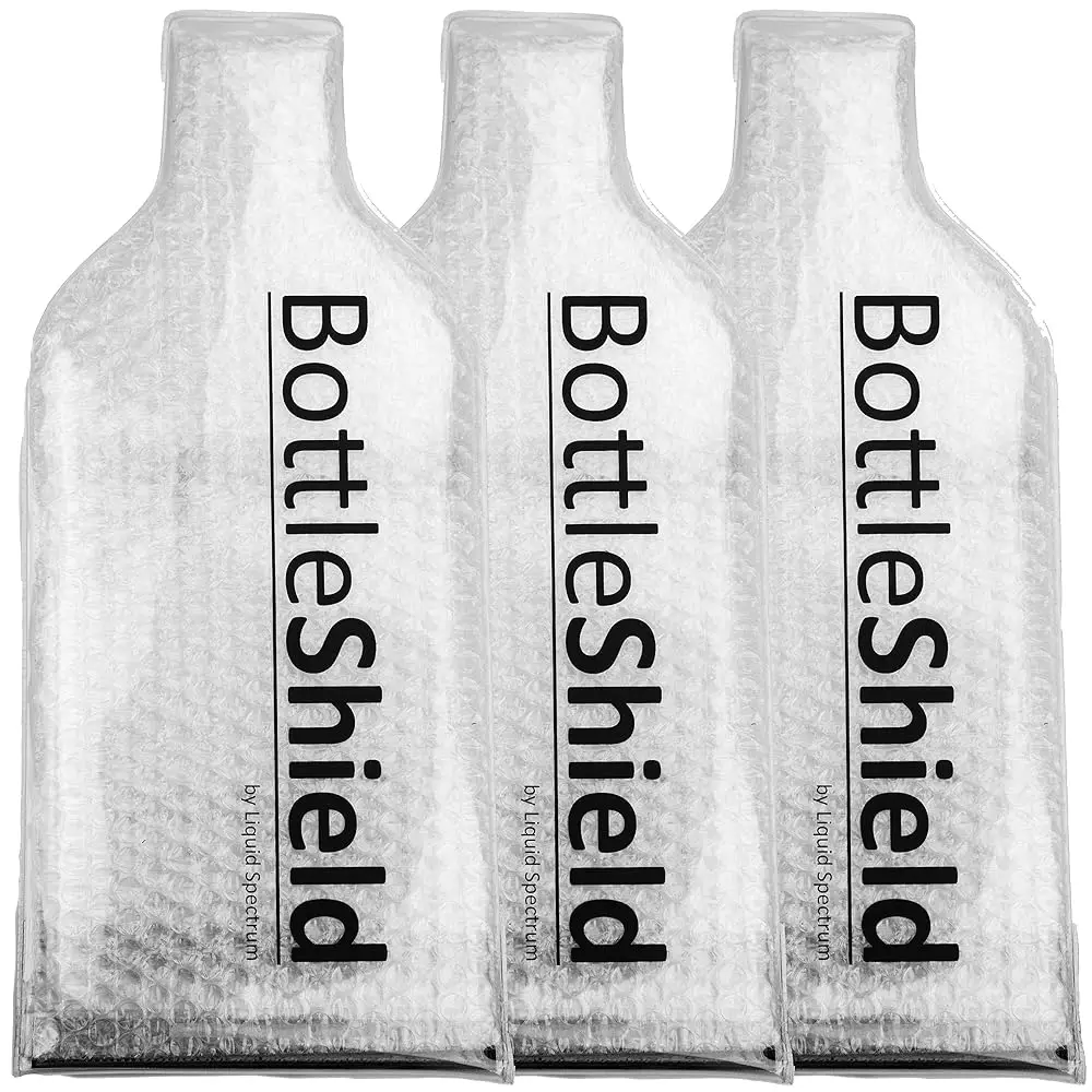 

Free ShippingReusable Wine Protector Travel Bag by Bottle Shield (3-pack) - Unbreakable Bottle Sleeve, Leak Proof & Double Laye