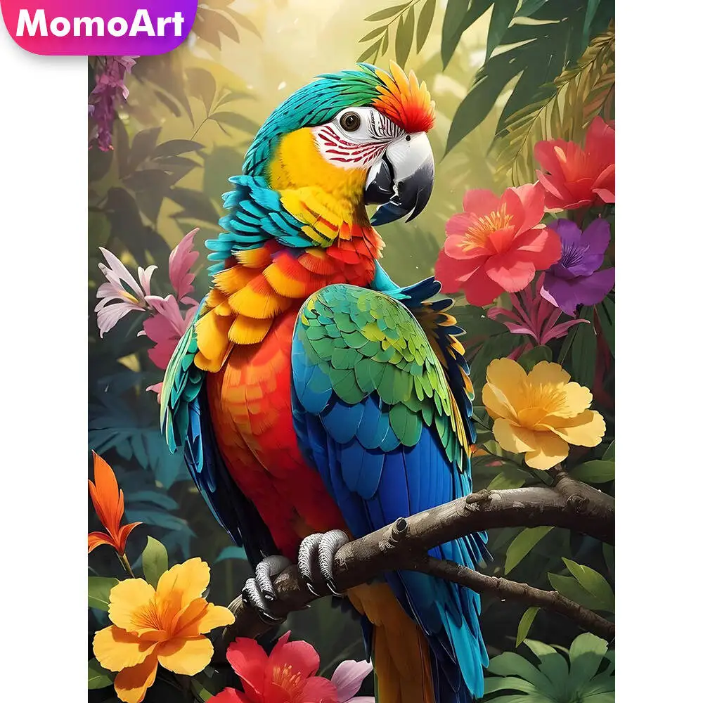 Momoart Katze Diamant Malerei Tier bunte Diamant Mosaik Bild Strass Mond Wand Dekor