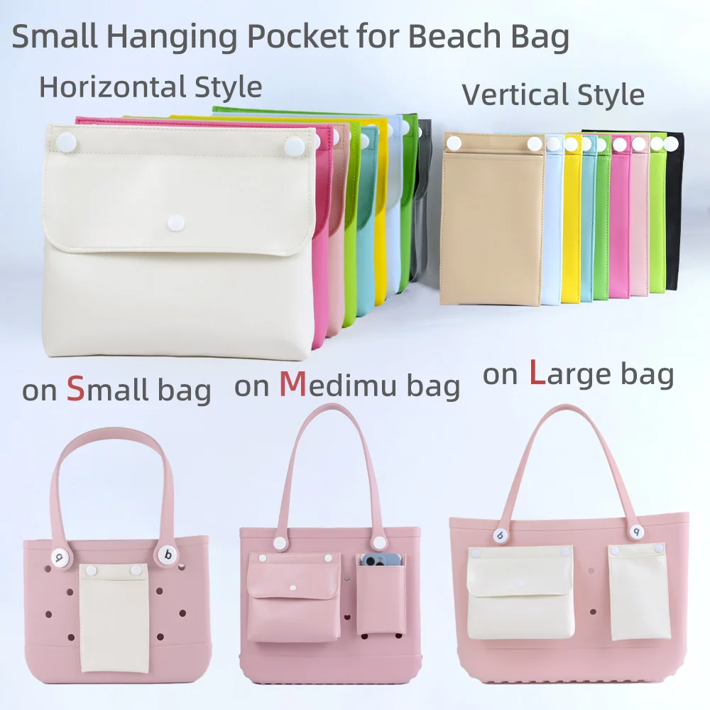 Macaron Color Summer Portable Hanging Leather Pocket Bag Insert Organizer for Beach Bag EVA  Rubber Bag Ornament Accessories