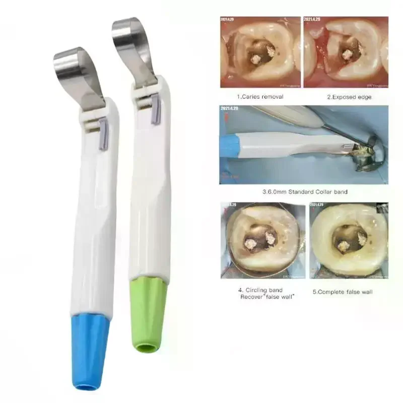Dental Pre-Formed Retainer Matrix Band 4.5/6mm Roll Type For Class II Restoration/Deep Caries, Gingival Margin Elevation 5Pcs