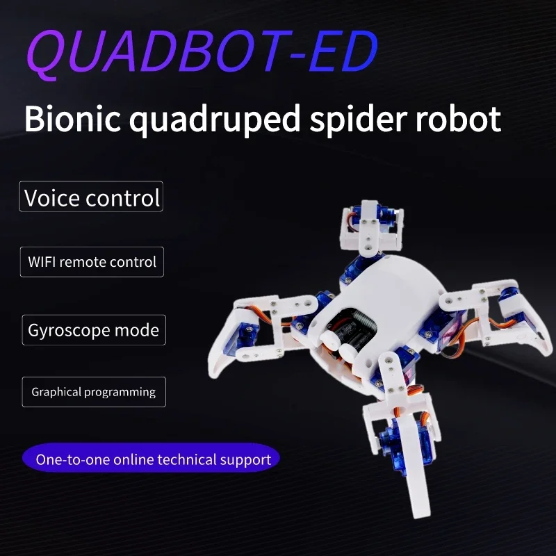 Programmable Robot Toys, STEAM Educational Quadruped Spider Robot Kit for Arduino,3D Printer Remote Control DIY Assembly Blocks