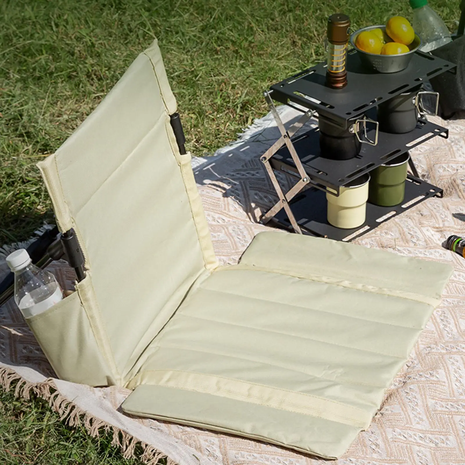 كراسي خارجية قابلة للطي ومحمولة للجلوس كرسي أرضي قابل للطي ملحقات التخييم لصيد الأسماك الخارجية والتنزه والسفر والشاطئ