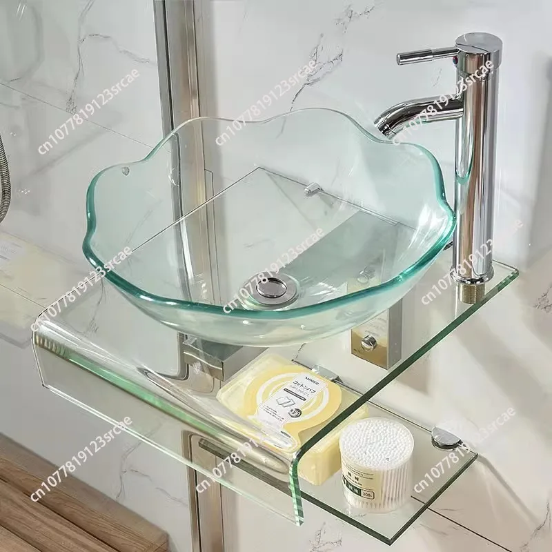 حوض غسيل صغير الحجم، حمام من الزجاج المقسى، مرحاض مغسلة أوروبي تايبي، حوض كونترتوب للشرفة