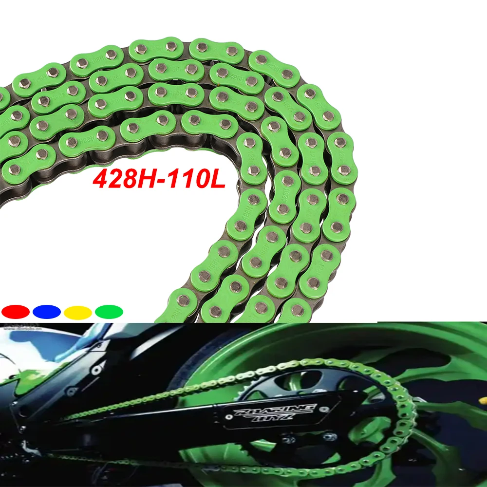 

428H -110Link Motorcycle Color Chain Master Driving Red Blue Green For High Race Pit Dirt Bike Monkey ATV Scooter Chains
