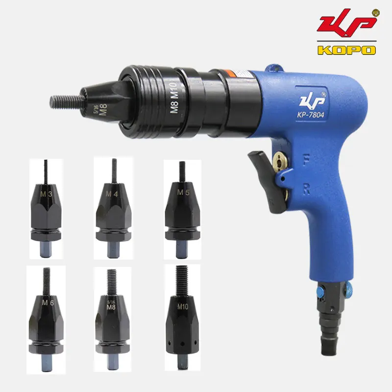 

KOPO Pneumatic Nut Riveter Industrial Grade Riveting Tool Self-Locking Head Air Riveter Gun for M3 M4 M5 M6 M8 M10 Nuts