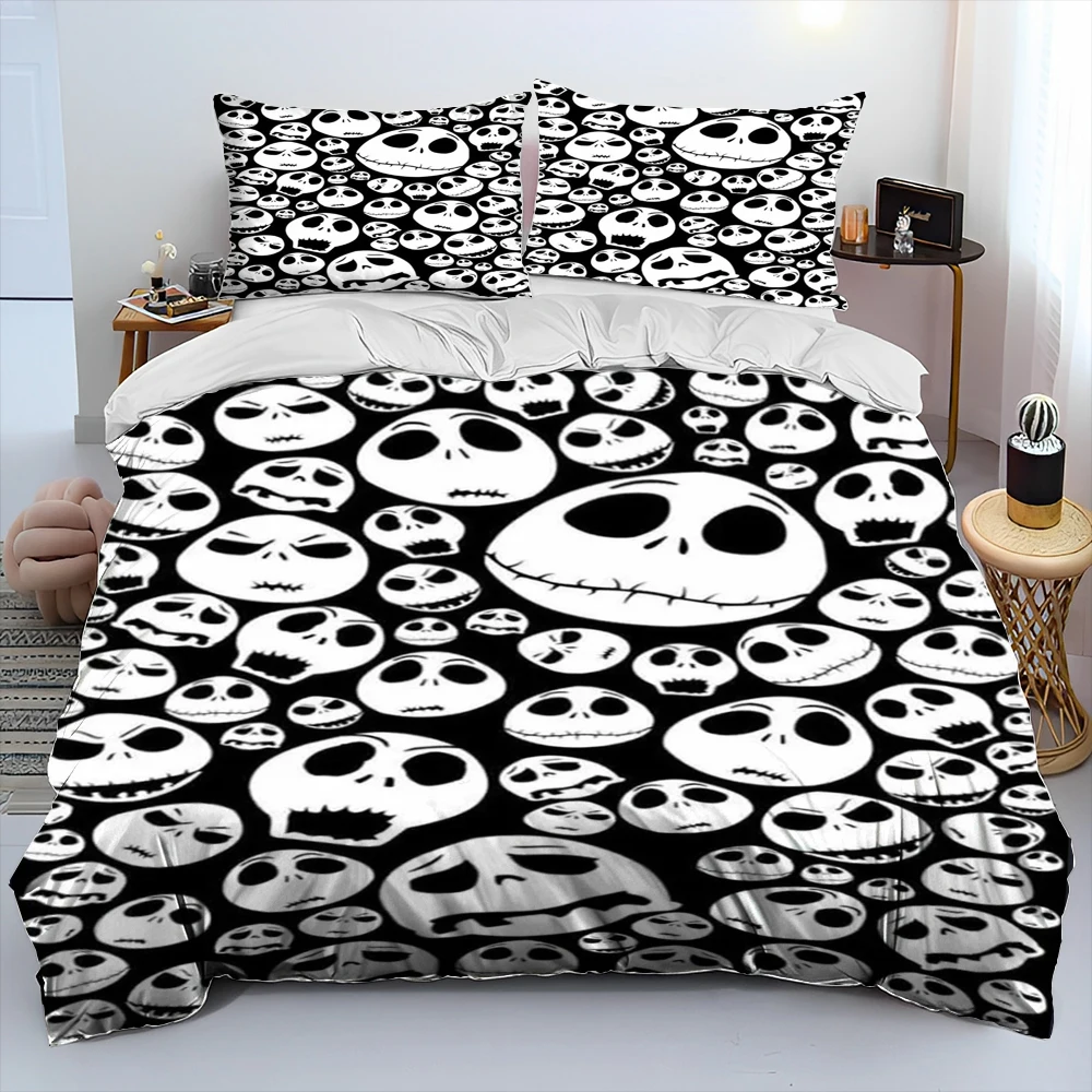 2025 New Christmas Cartoon The Nightmare Before Gift Bedding Set,Duvet Cover Bed Set Quilt,King Queen Size Bedding Set for Adult