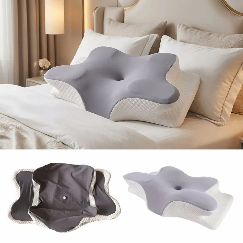 Cooling Fabric Cervical Pillowcase Breathable Soft Touch Memory Foam Pillowcase Moisture Wicking Pillow Cover Bedroom Sleep