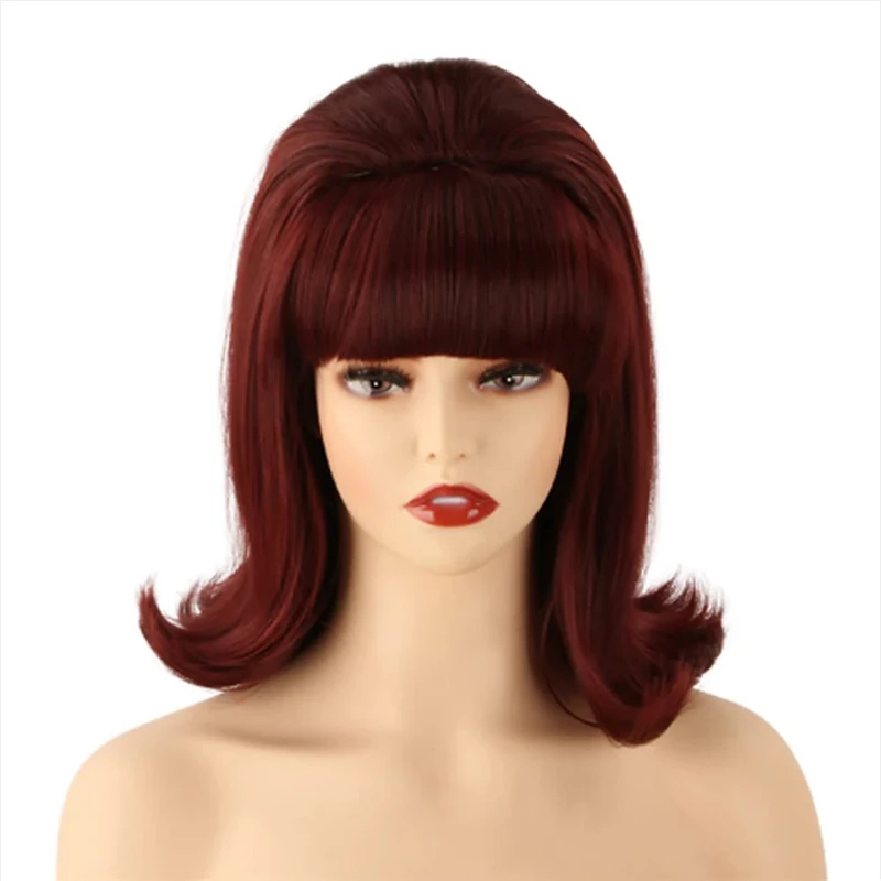 HAIRJOY Kunsthaar Damen Flip Perücken 70er Pinup Perücken 60er Retro Beehive Stil Vintage Look Halloween Kostüm Perücke – Detail 6