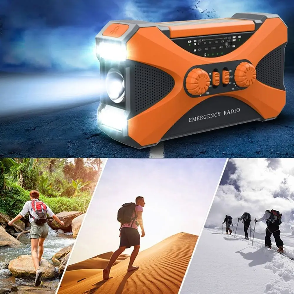 

Hand Crank Emergency Radio Reading Lamps High Brightness AM/FM/WB Weather Radio Portable Safety Wireless Speaker Outdoor Camping