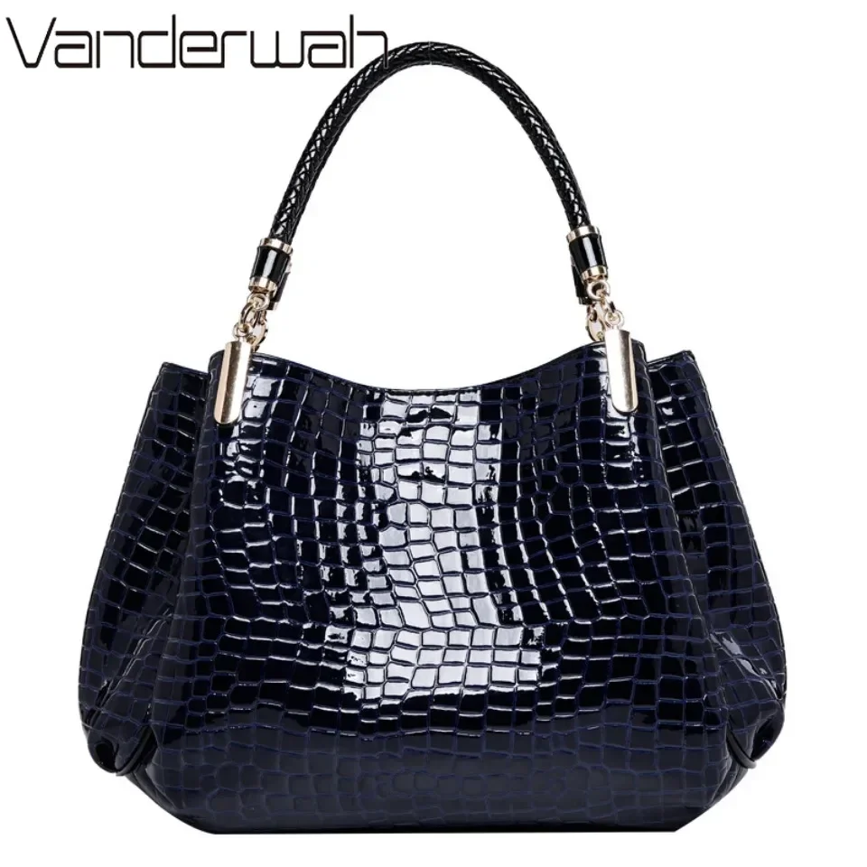 

Зимняя женская сумка-тоут большой вместимости, повседневная женская сумка на плечо с крокодиловым принтом, яркая сумка для покупок, повседневная сумка-тоут