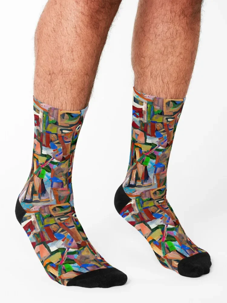 Arte abstrata das mulheres Rugby Socks, Meias de criança, Meias femininas