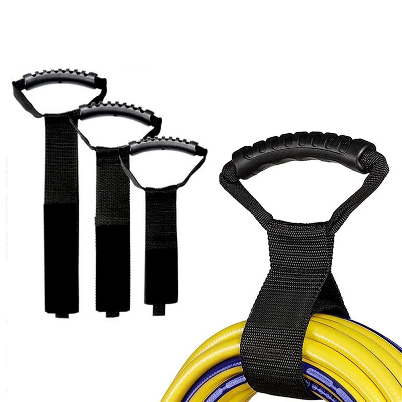 Storage Strap Heavy-Duty Hook and Loop Cord Carrying Strap, Hanger, and Organizer with Handle for Pool Hoses Garden Hoses Cables