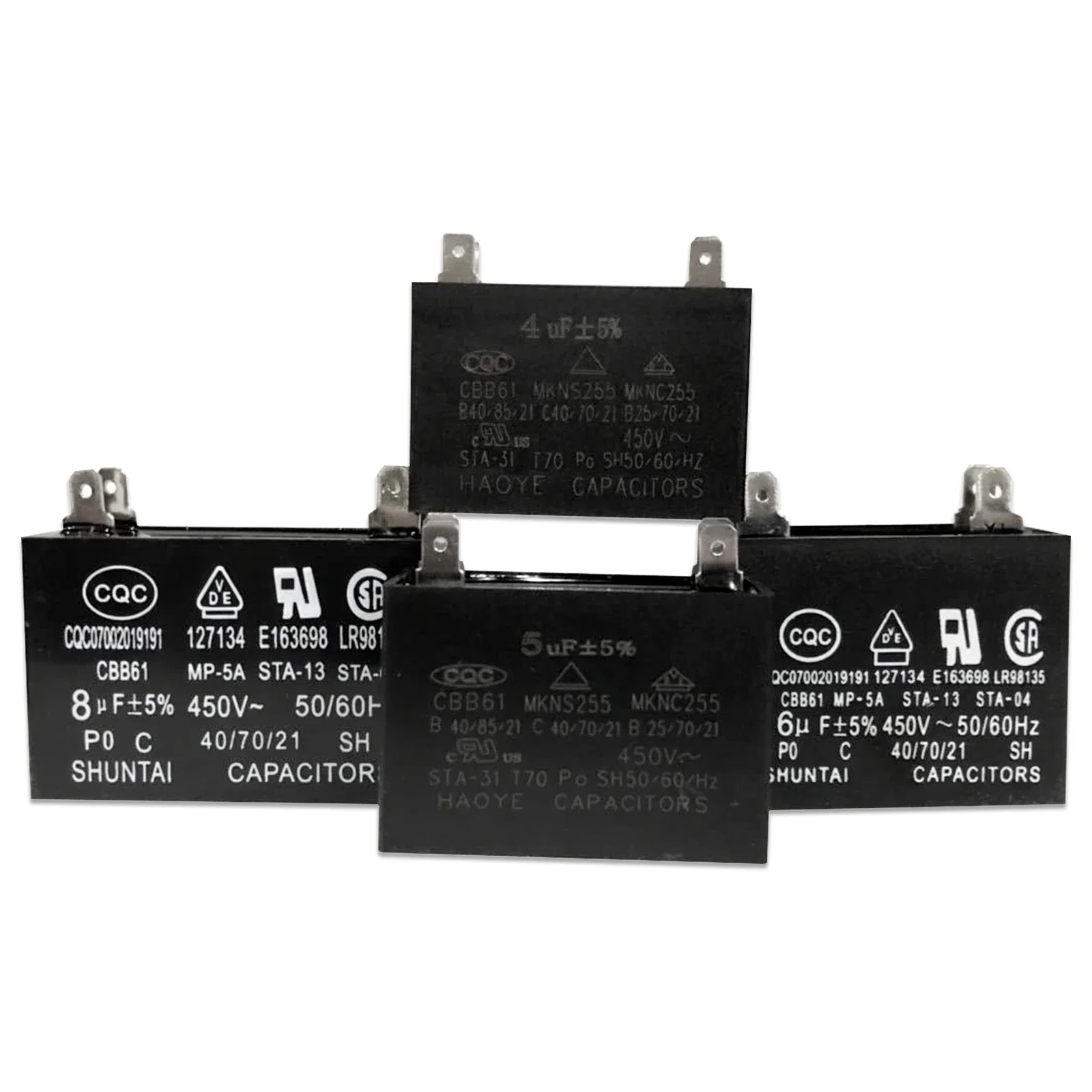 5Pcs Air Conditioning Fan Motor Starter Puzzle, Itor, 1UF, 450 UF, 1.2UF, 2UF, 1.5UF, 3UF, 2.5UF, 3.5UF, 5UF, 4.5V