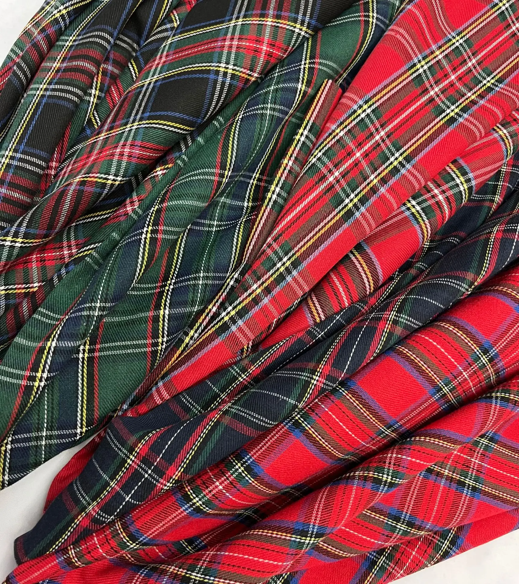 Red Green Checkered Christmas Plaid Fabric Check Fabric for DIY Sewing Home Christmas Party  Clothing Decor Material