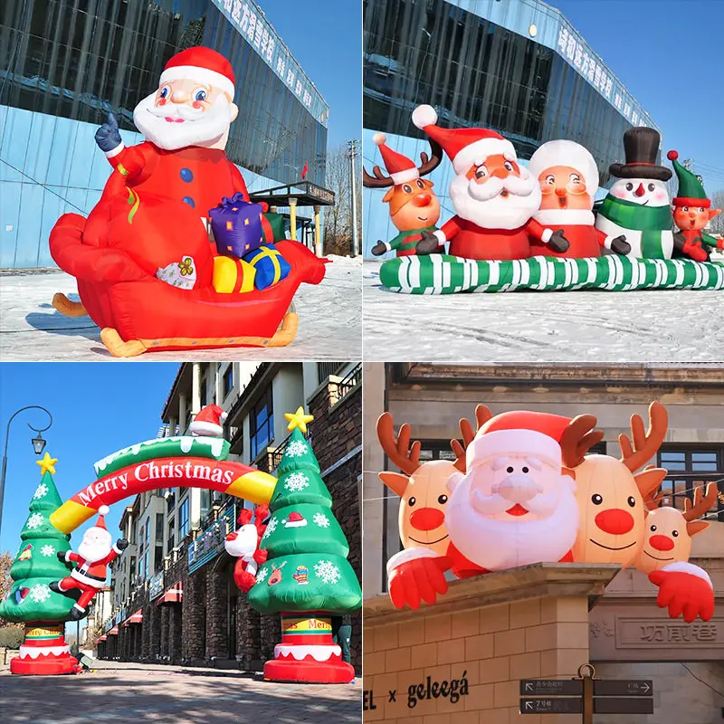 Inflatable Wall Climbing Santa Ornament Outdoor Garden Decor Props For Christmas Courtyard Holiday Scene Layout