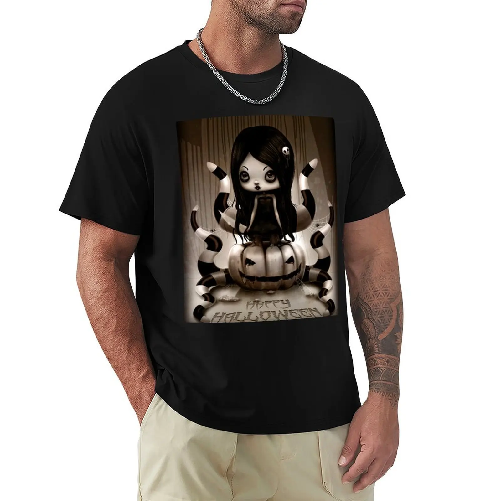 

Halloween Doll T-Shirt anime tshirt graphics boys animal print funny gifts t shirts men
