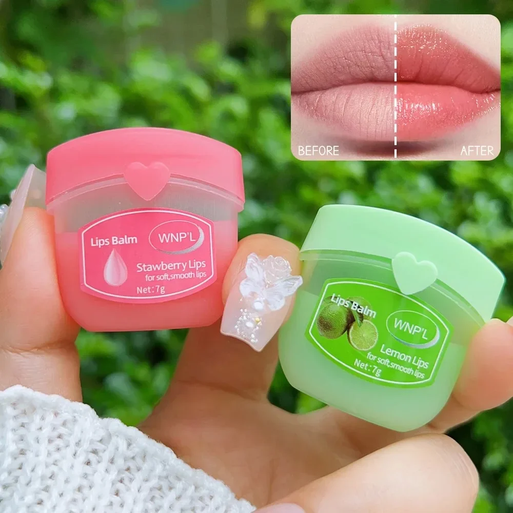 8/1 buah Lip Balm kelembaban transparan esensi tanaman buah masker bibir hidrasi lipstik Primer Perawatan Bibir untuk kosmetik rias bibir