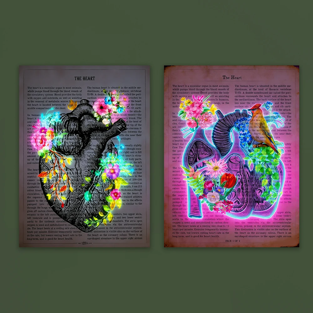 Heart Flower Anatomy Print Medical Poster Hospital Ar Decor Canvas Painting Medical School Cardiology Art Home Office Room Decor view 3