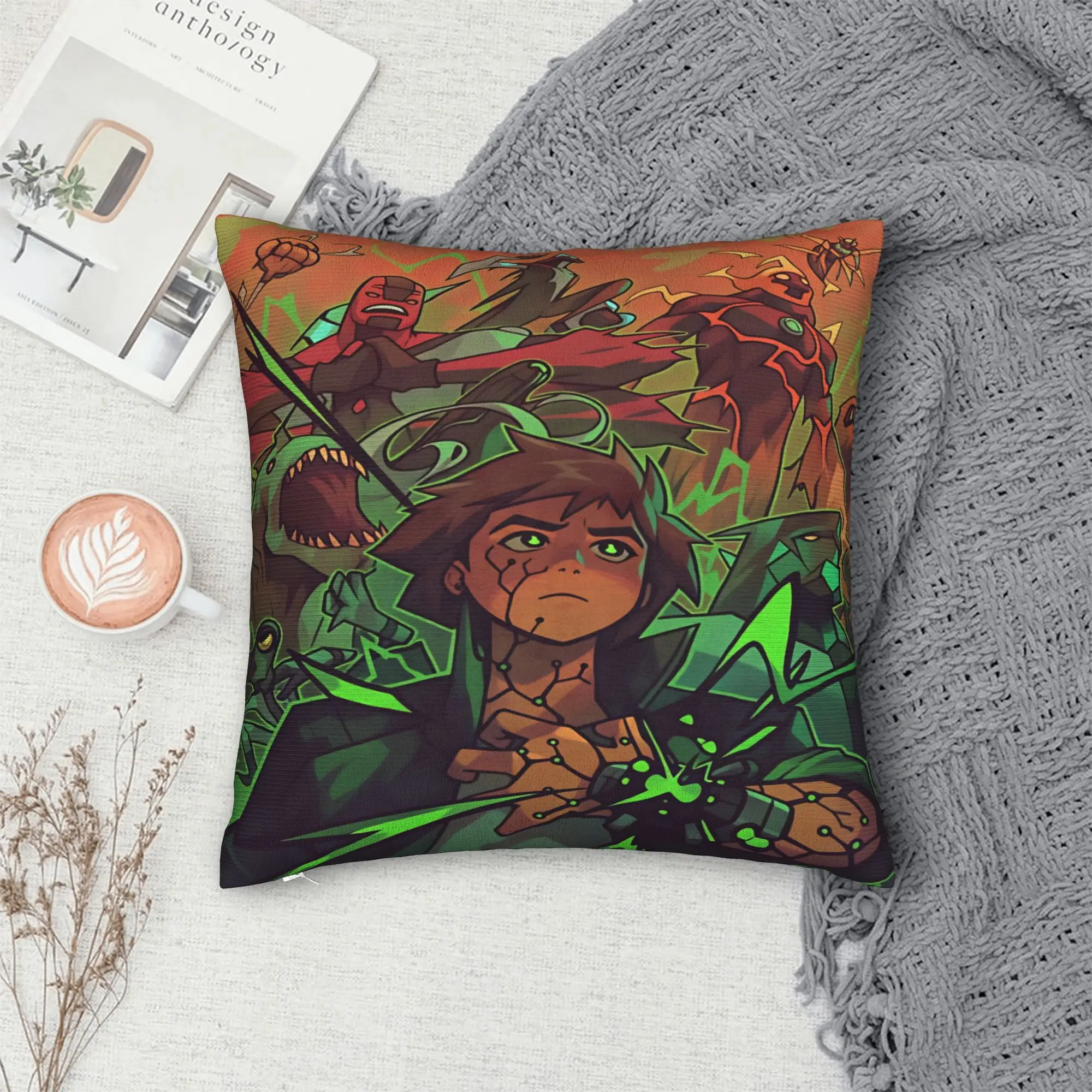 Ben 10 Cartoon Pillow Case  Soft Pillow Cover Kawaii Pillowcases For Living Room Sofa