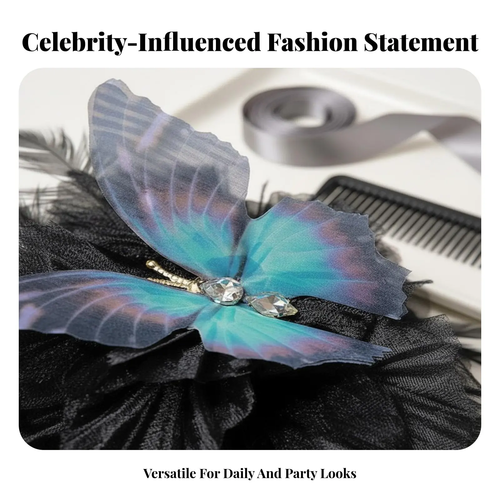 

Заколка для волос с цветочным декором и перьями, легкий люксовый дизайн, элегантный стиль, надежная фиксация