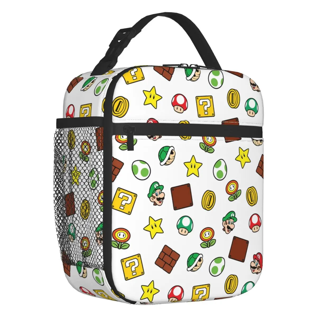 Bolsa térmica personalizada para almoço, M-Marioes, videogame, irmãos e amigos, para mulheres e homens, portátil, caixa térmica bento, escola