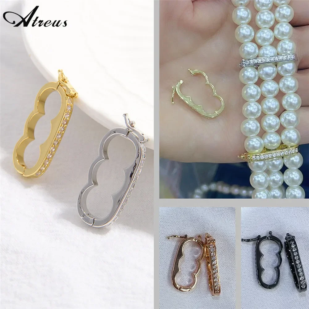 1piece Spacer Beads for 3 Row Pearl Necklace Beads Bracelet  DIY Cubic Zirconia Clasp & Hooks Jewelry Making Findings Accessorie