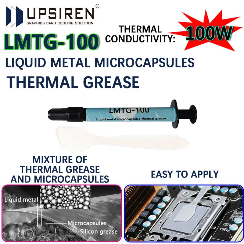 UPSIREN LMTG-100 Liquid metal microcapsules thermal grease High -performance/easy to apply heat conductive silicone grease