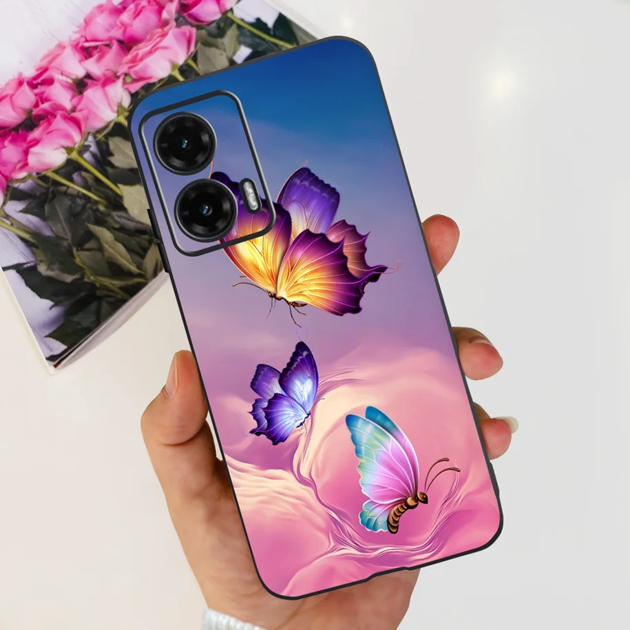 For Motorola Moto G35 5G Case Lovely Panda Cartoon Soft Silicone Black TPU Matte Phone Cover For Moto G35 2024 G 35 MotoG35 Capa