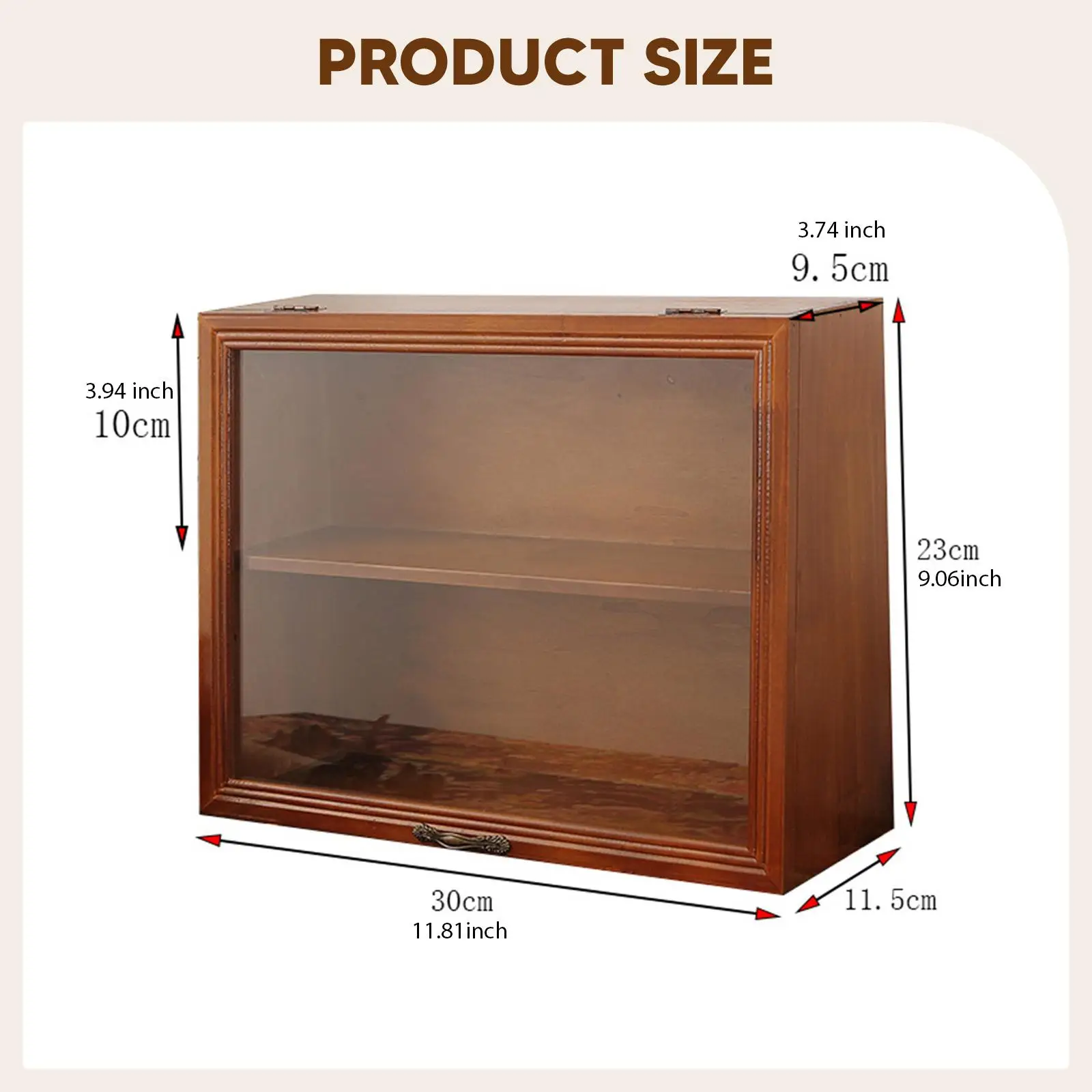 Multifunctional Wooden Display Case Dustproof Collectibles Box for Mini Figurines in Living Room or Office