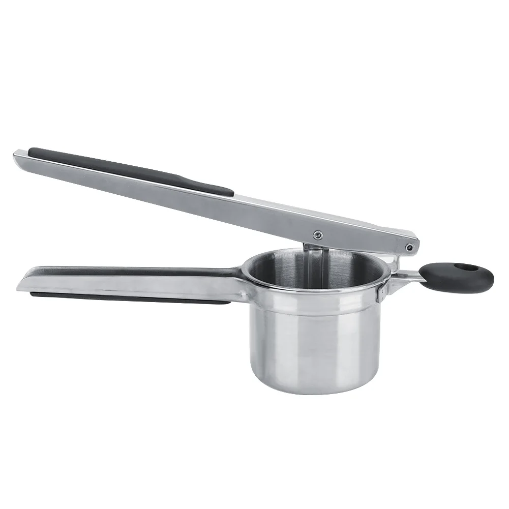 Potato Masher, Stainless Steel Potato Presser - Detachable Handheld Masher for Smooth or Chunky Puree, 3 Meshes Included