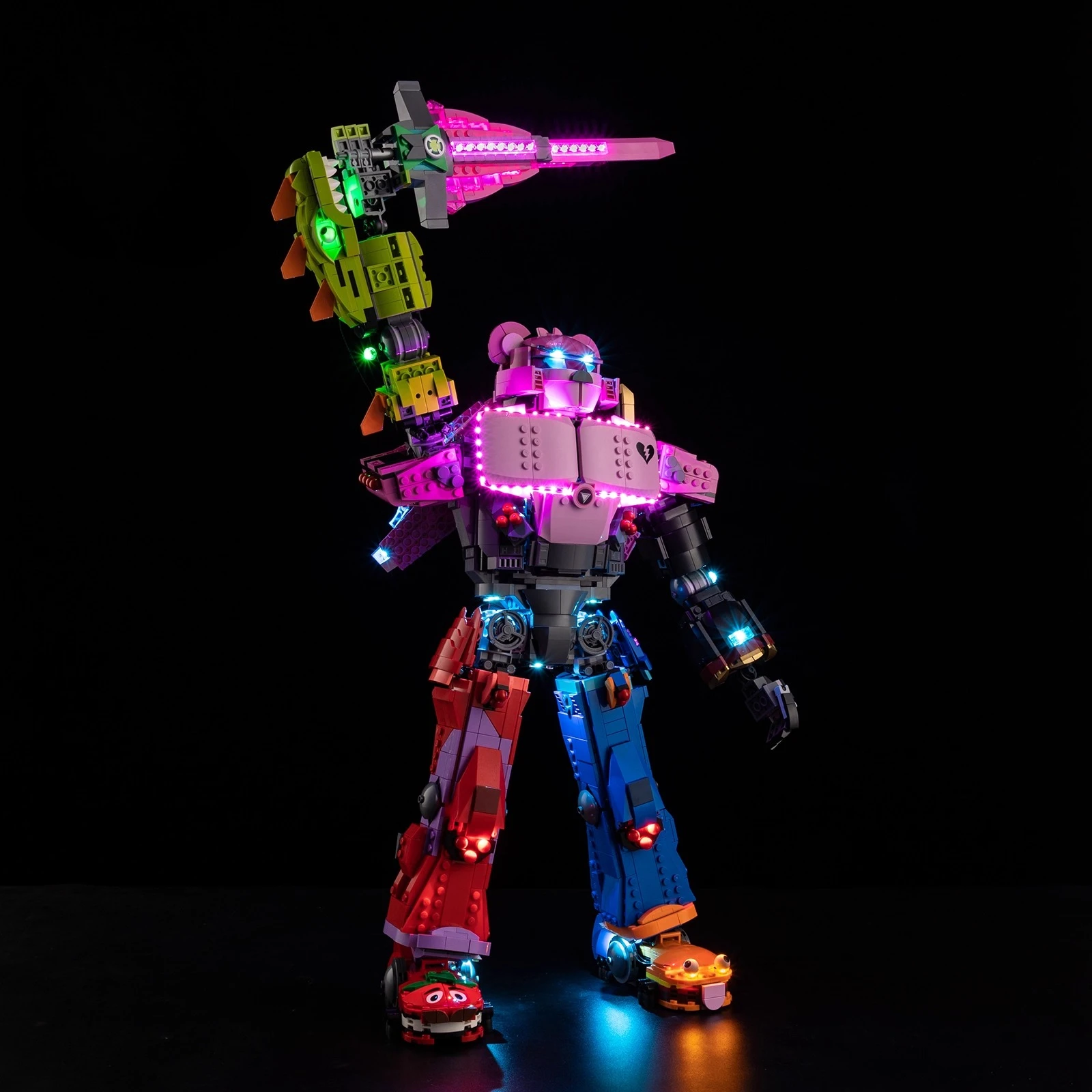 Juego de iluminación LED adecuado para el líder del equipo LEGO Mecha 77078 bloques de construcción juguetes de lámpara DIY (no incluye ladrillos modelo)