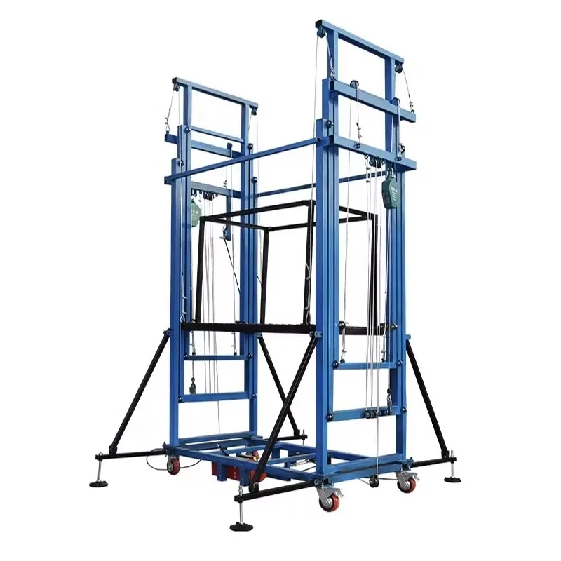 Electric Portable Scaffolding Lift 500kg Load Capacity Factory Sale Foldable Platform Adjustable 2-8m for Quick Setup