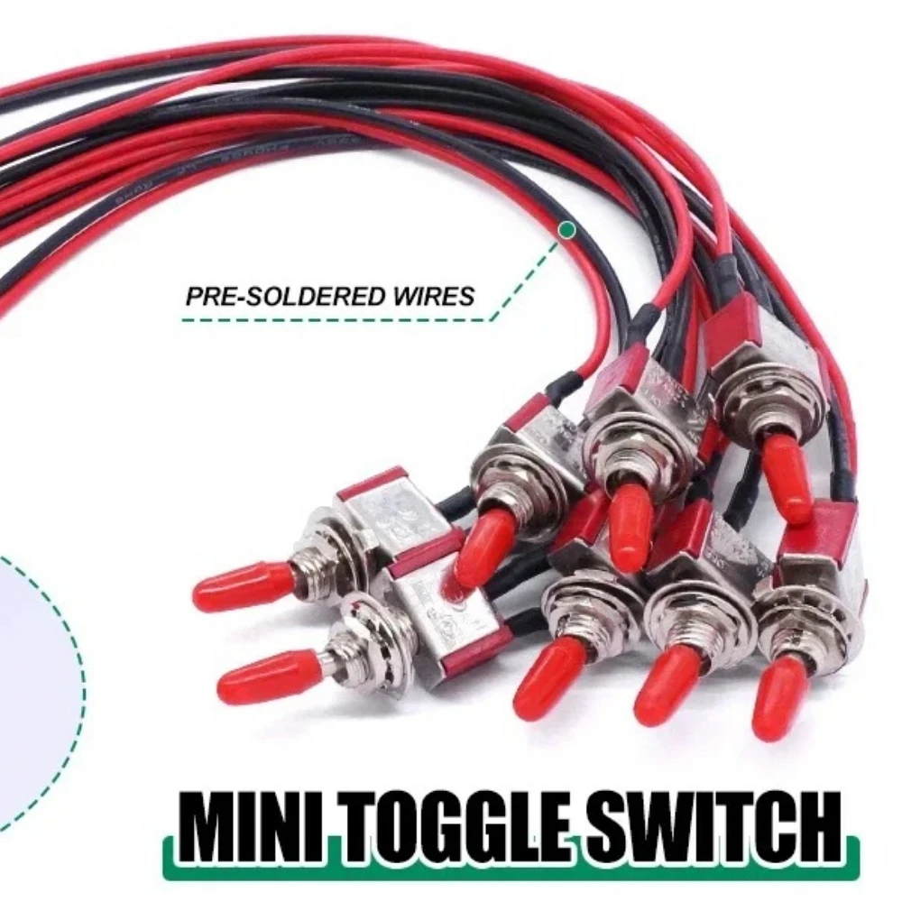 1/2/4pcs Mini 2 Pin Lights Auto Led Switch ON/OFF SPST 3A 250V 6A 125V With Pre-soldered Truck Toggle for Boat Car Accessories