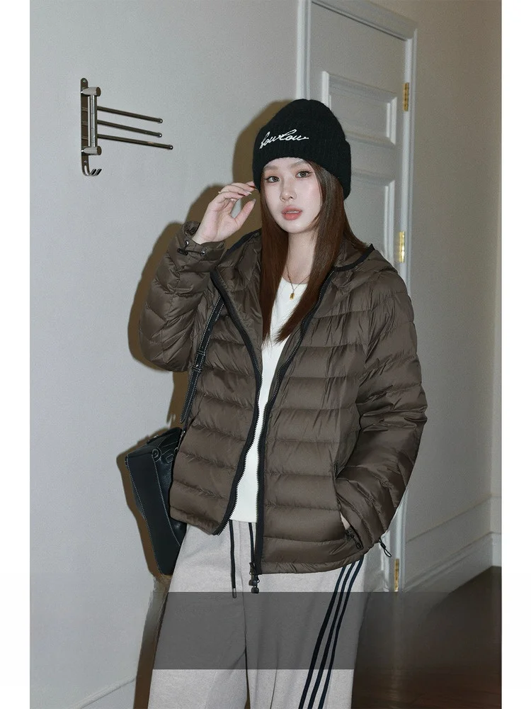 

plus Size Women's ort Du down Jaet Coat Warmth Casual Sle Detachable Hood Polyester Fiber White Du Feather Coat