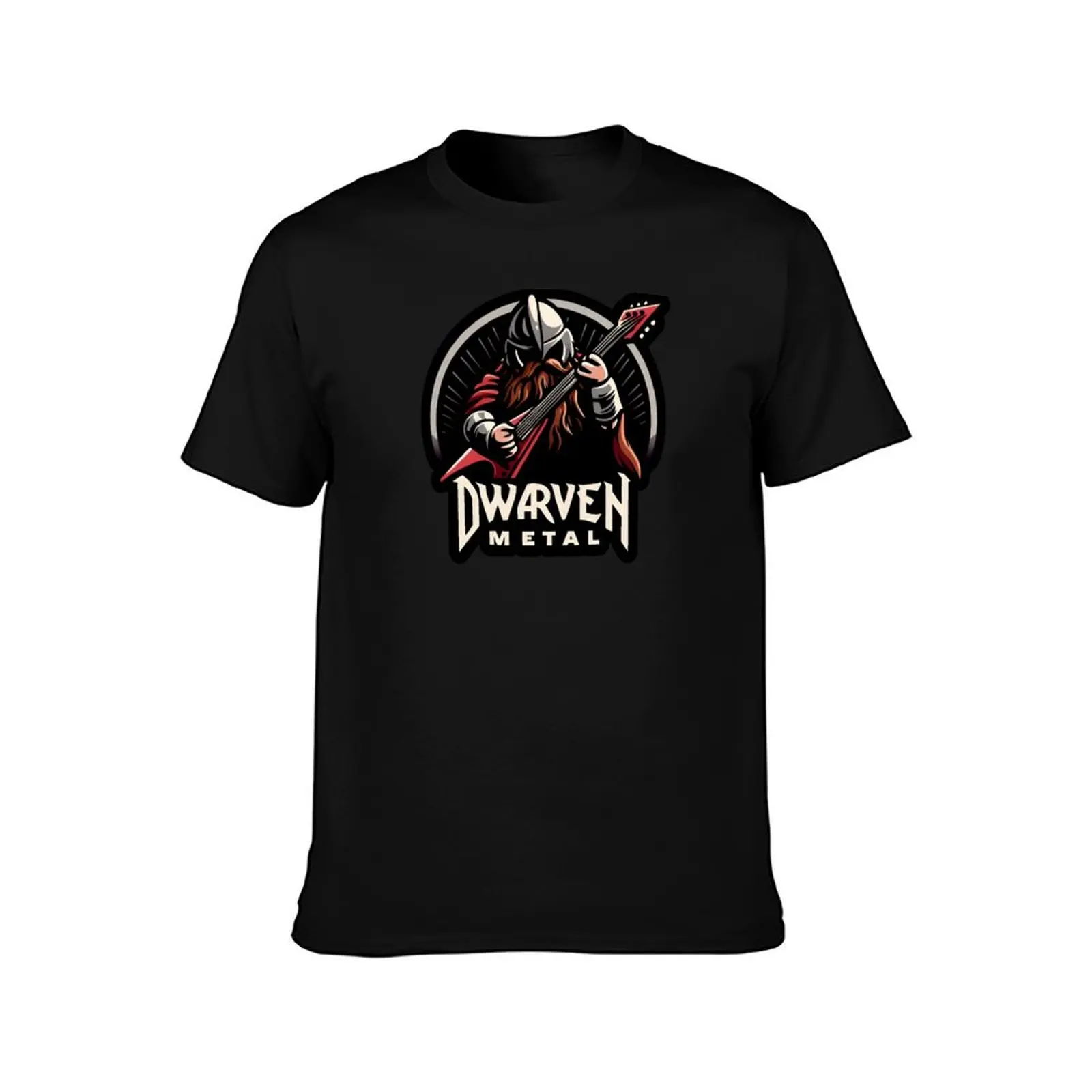 Dwarven Metal - Dwarf Guitar Hero - Fantasy T-Shirt street wear cotton graphic tees t shirts for men graphic