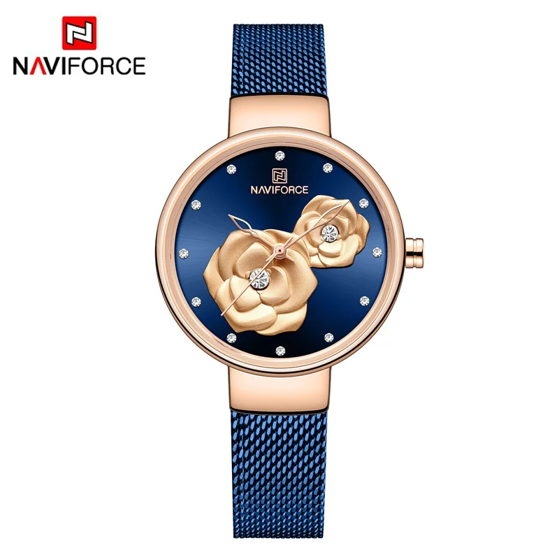 NAVIFORCE New Watch with Box Luxury Brand Creative Design Steel Mesh Women's Watches Female Clock Relogio Feminino Set For Sale