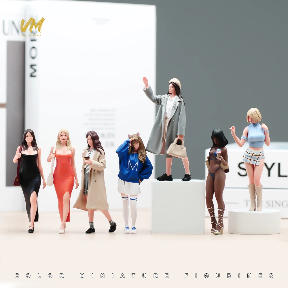 

Painted Miniatures 1/18 1/24 Scale Fashion Sexy Cute Beauty Gril Woman Female Scene Figure Accessory Model For Car Decorate