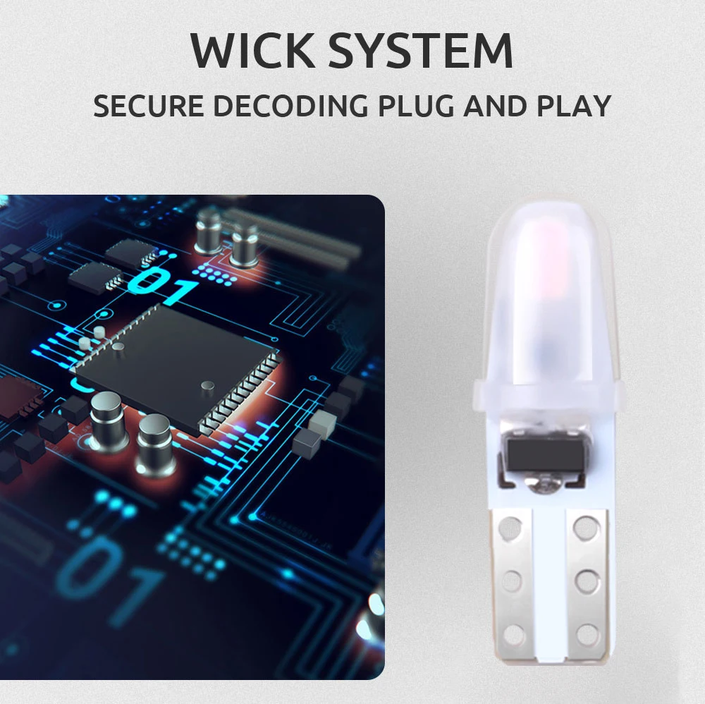 10PCS  12V DC T5 LED Auto Car Led Bulbs No Polarity Dashboard Lamp 2-3014 SMD Door License Plate Light White Red Green