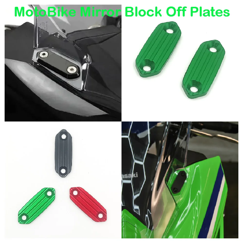 Fits for Kawasaki ZX6R ZX4R ZX25R ABS Ninja 636 ZX-6R ZX-4RR 2013-2026 Motorcycle Mirror Block Off Plates Mirrors Base Hole Caps
