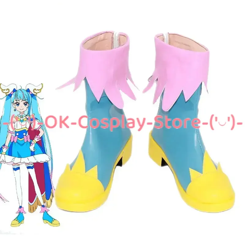 

KiraKira Sora Harewataru Cure Sky Cosplay Shoes PU Leather Shoes Cosplay Prop Halloween Carnival Boots Custom Made