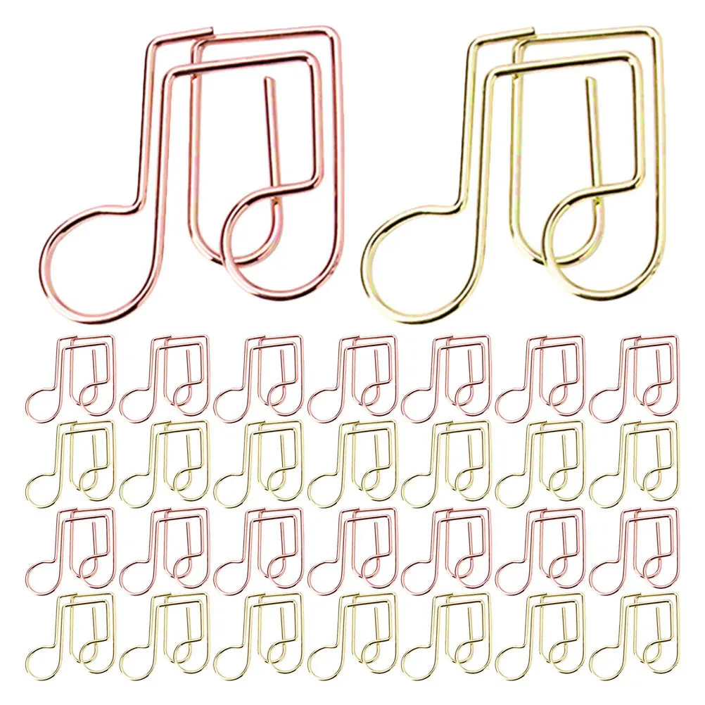 

40Pcs Metal Paper Clips Musical Note Creative Small Paperclips for Office File Organization Colorful Document Clips