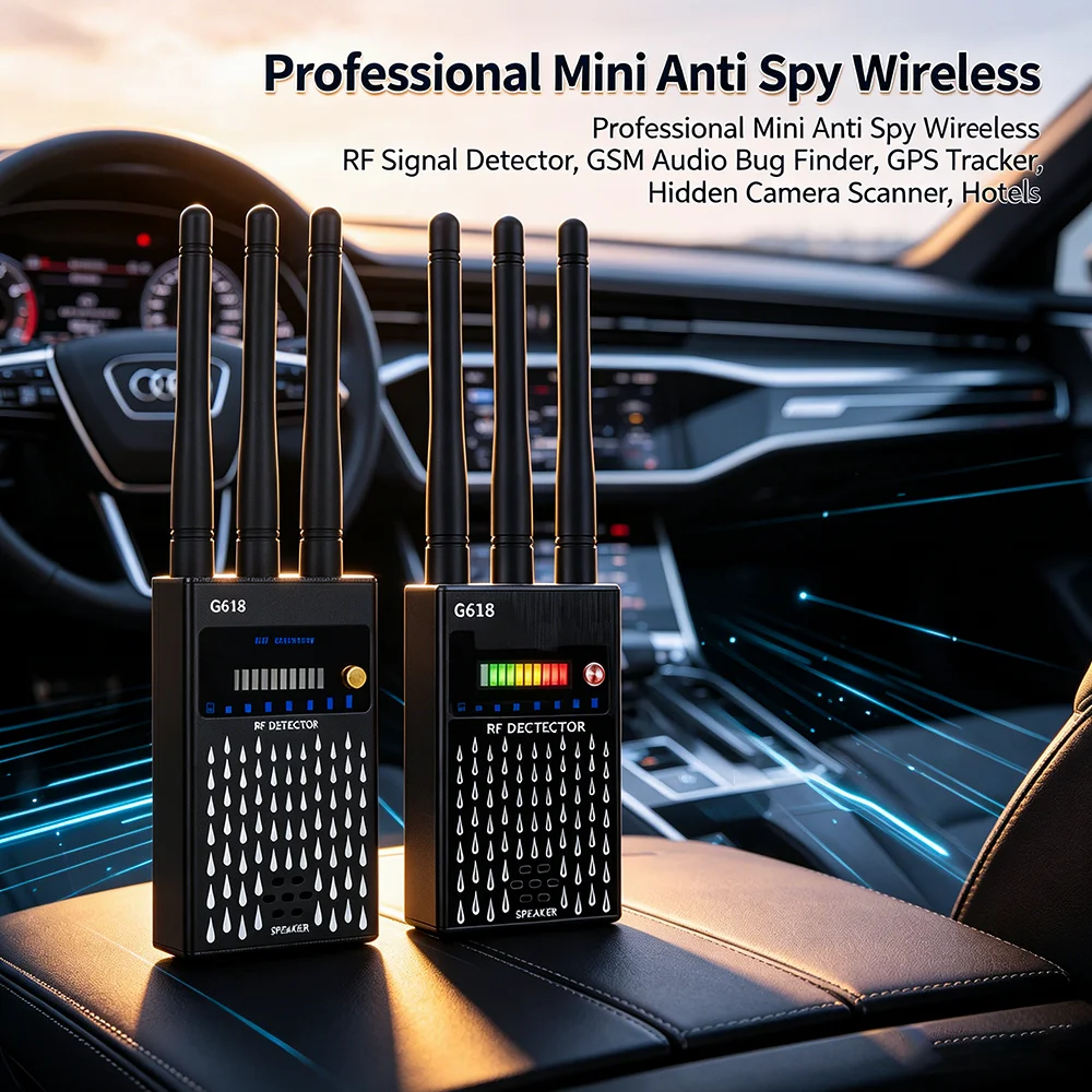 Professional Mini Anti Spy Wireless RF Signal Detector, GSM Audio Bug Finder, GPS Tracker, Hidden Camera Scanner, Hotels