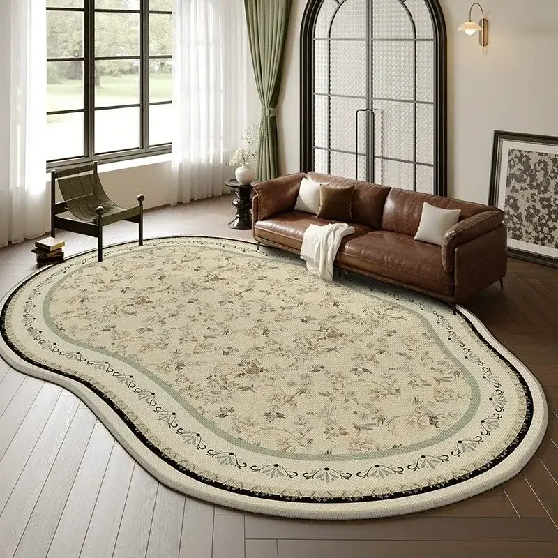 

Nordic retro bedside round mat living room decoration French sofa irregular bedroom Garden mandala area rug flannelette Carpet