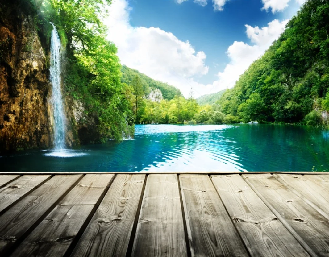 Custom 3D Wall Mural Wallpaper Home Decor landscape Mountain Waterfall Nature Landscape 3D Photo Wallpaper papier peint