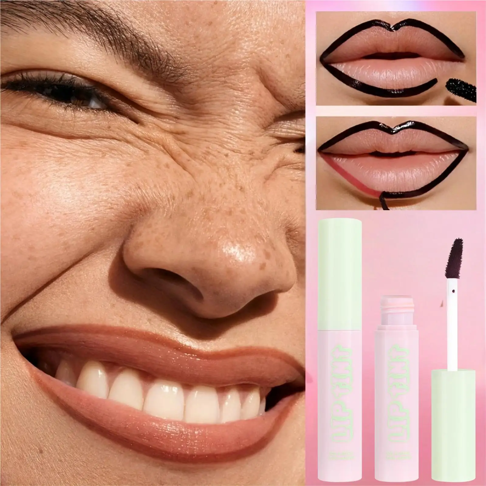 1 peça brilho labial fosco de longa duração – delineador labial fácil de rasgar, copo antiaderente, rico em cores, adequado para datas e necessidades diárias